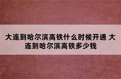 大连到哈尔滨高铁什么时候开通 大连到哈尔滨高铁多少钱